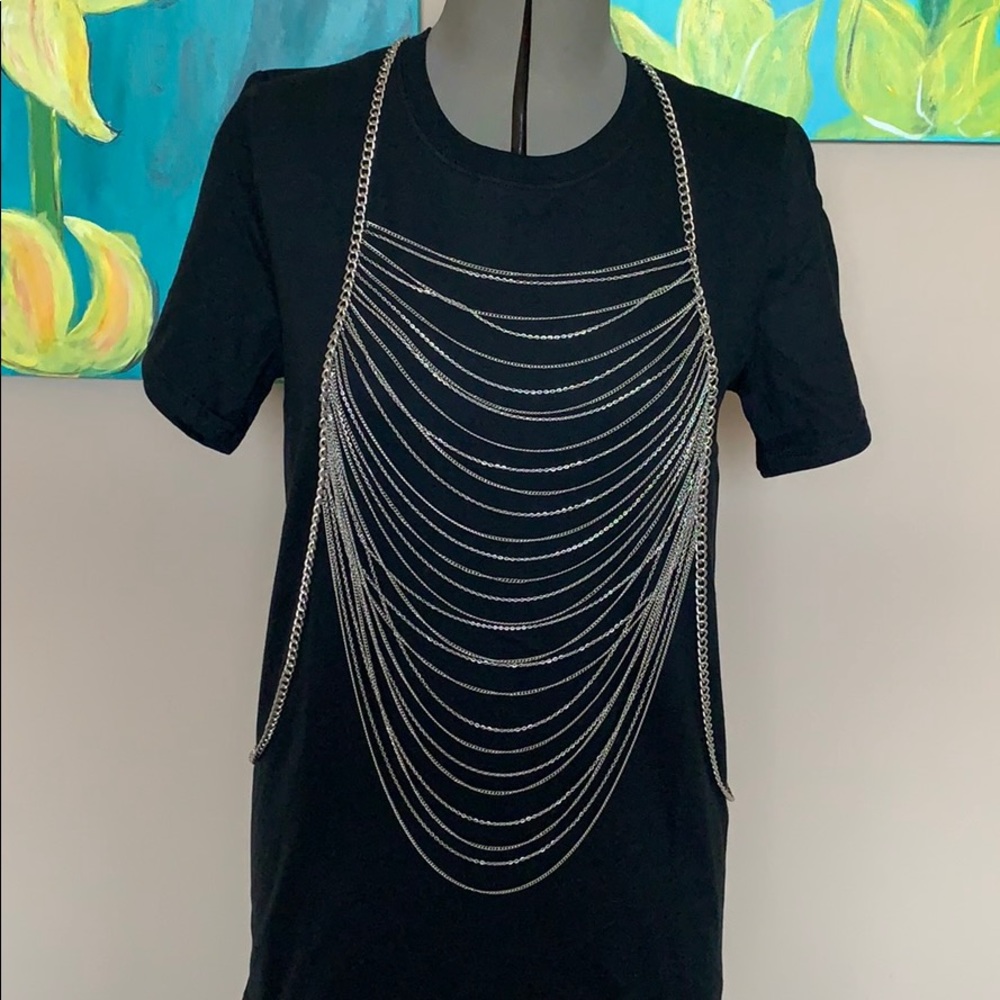 Silver body chain